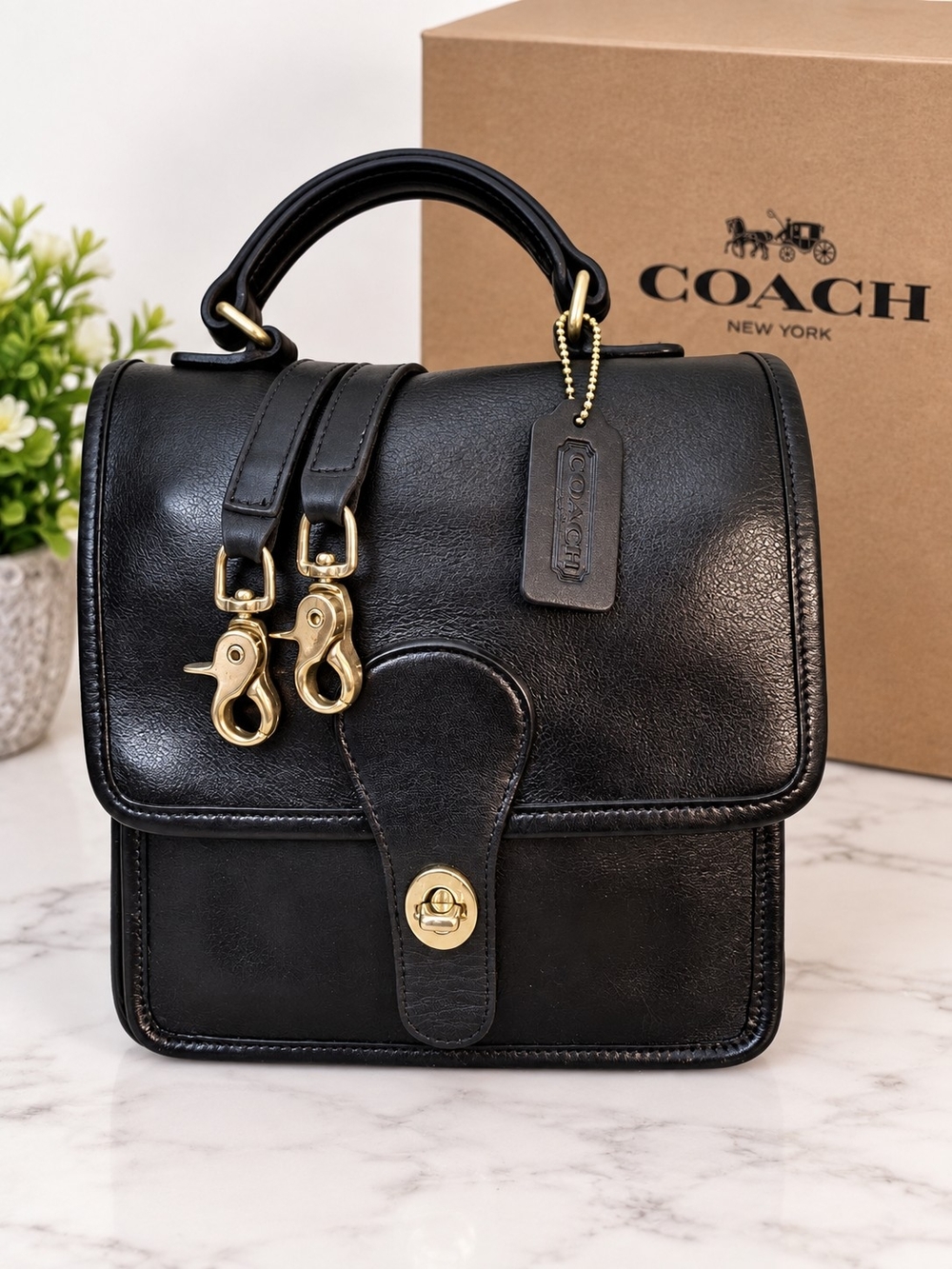 Vintage COACH Station Black Crossbody/Satchel Bag Brass Hardware EXCELLENT!!